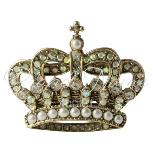 Brooch Jewelry - New Elegant Rose Gold Crown Brooch with Pearls & Crystals